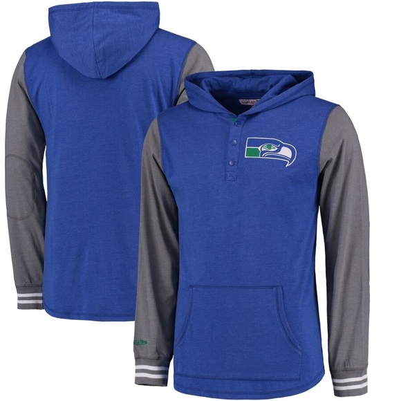 Mitchell & Ness Seattle Seahawks NFL Mid Season Hoodie (Curved Hem) NWT - Picture 4 of 6